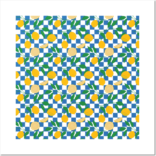 Mediterranean Lemons Checkerboard Wall Art by JunkyDotCom